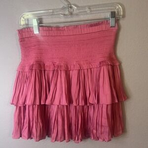 We're All Pretty Girls W.A.P.G. Pink Tiered Mini Skirt Size Large